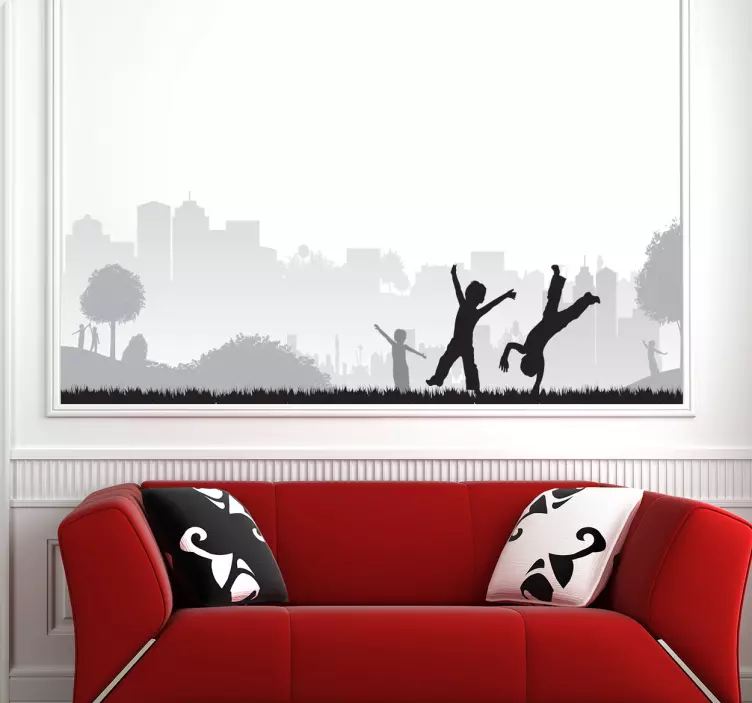 公园里的孩子们贴纸 - TenStickers