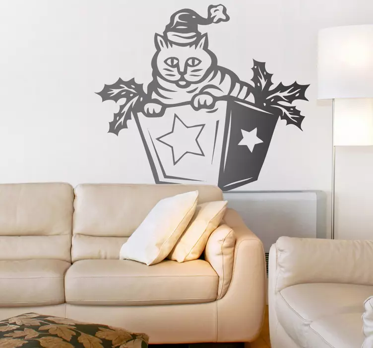 圣诞猫墙贴 - TenStickers