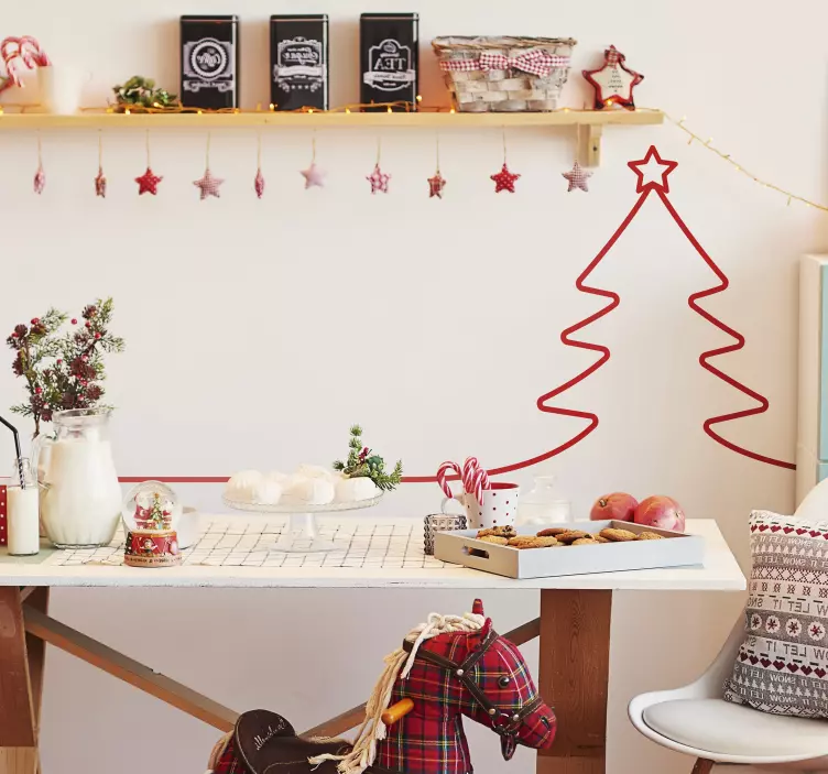 圣诞树线圣诞节贴纸 - TenStickers