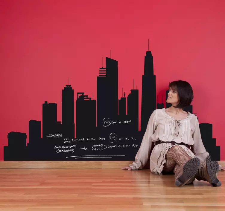 城市天际线黑板贴 - TenStickers