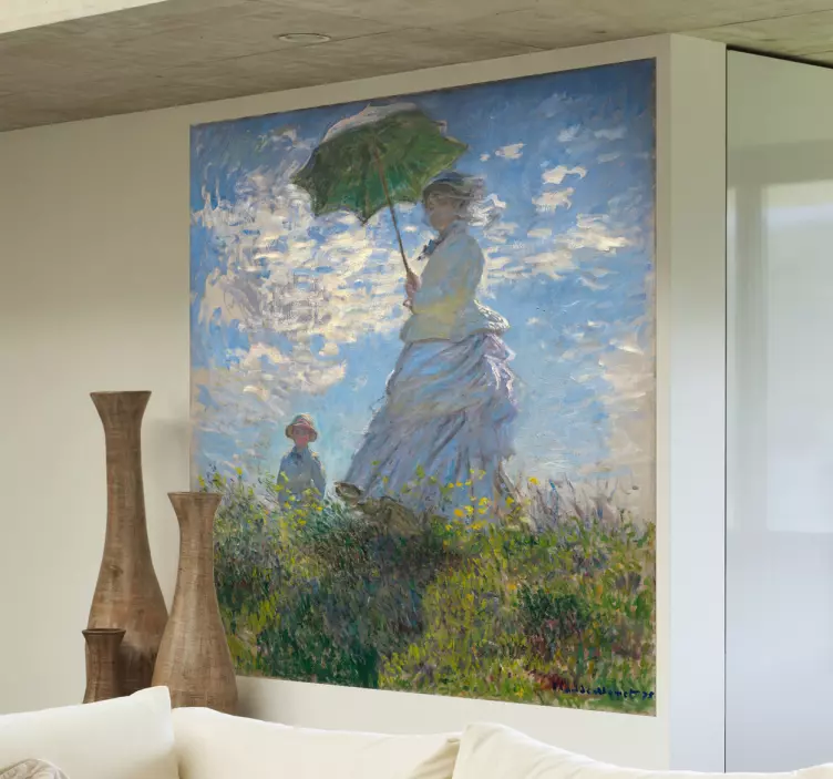 克劳德·莫奈雨伞艺术贴纸 - TenStickers