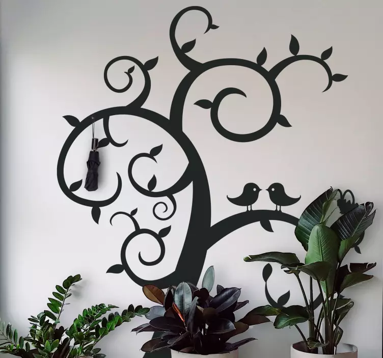 动物贴画 树上的鸟 - TenStickers