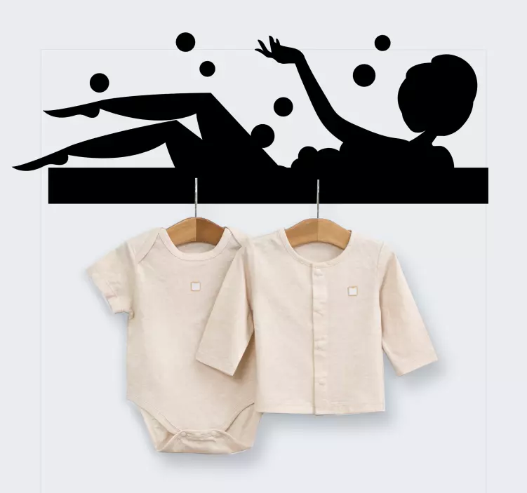 动物贴画放松的浴缸场景 - TenStickers