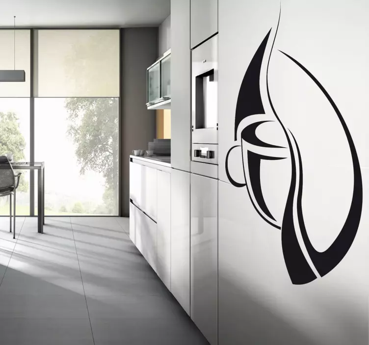 咖啡豆杯徽标墙贴 - TenStickers