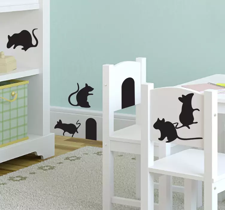 集合鼠标贴纸动物墙贴纸 - TenStickers