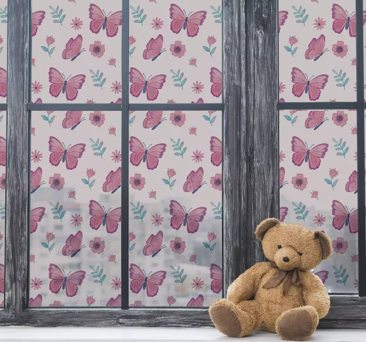 七彩蝴蝶窗口贴纸 - TenStickers
