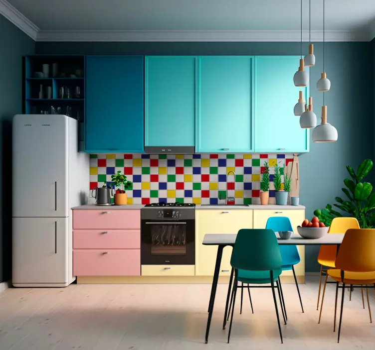 乙烯基贴纸 彩色瓷砖 - TenStickers