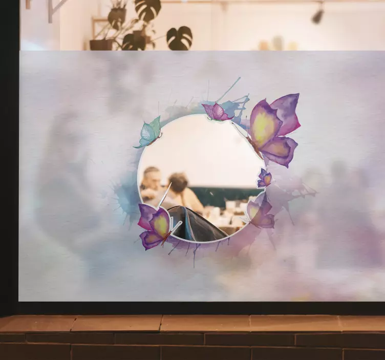 彩色蝴蝶窗贴 - TenStickers