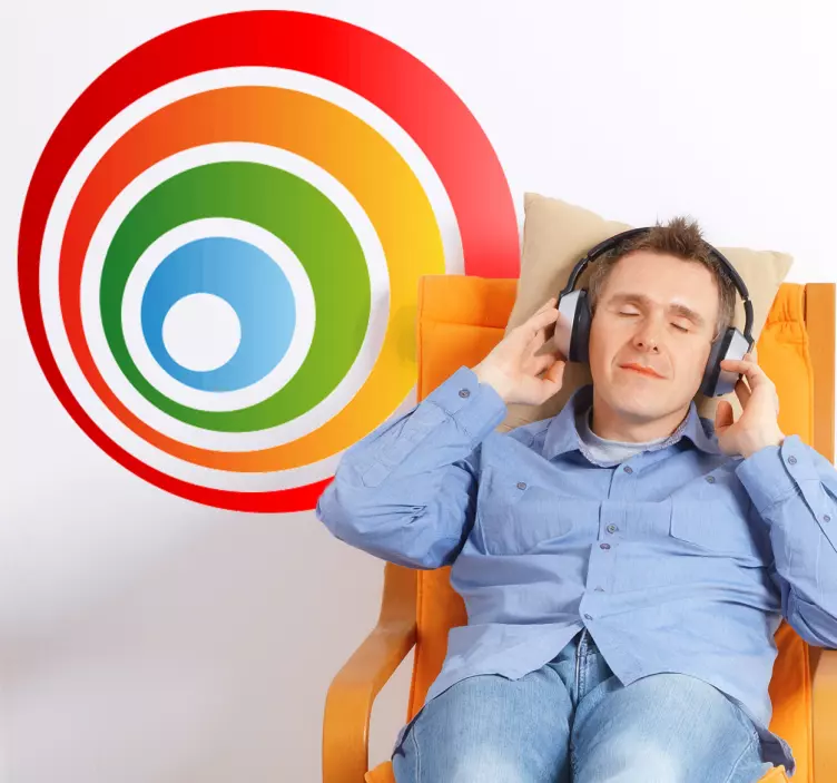 彩色同心贴纸 - TenStickers