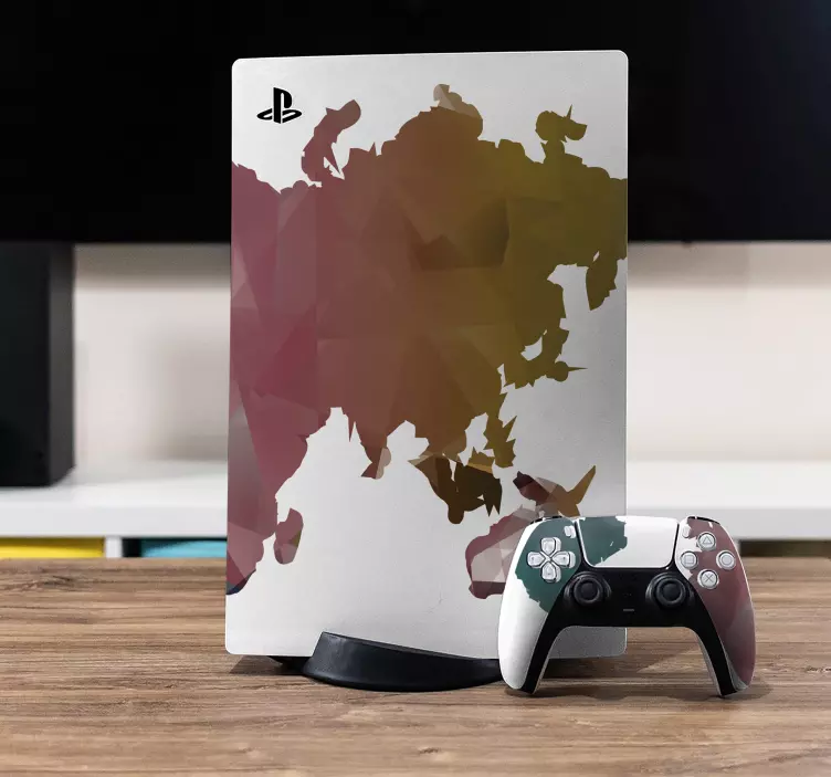 多彩世界地图ps5贴纸 - TenStickers