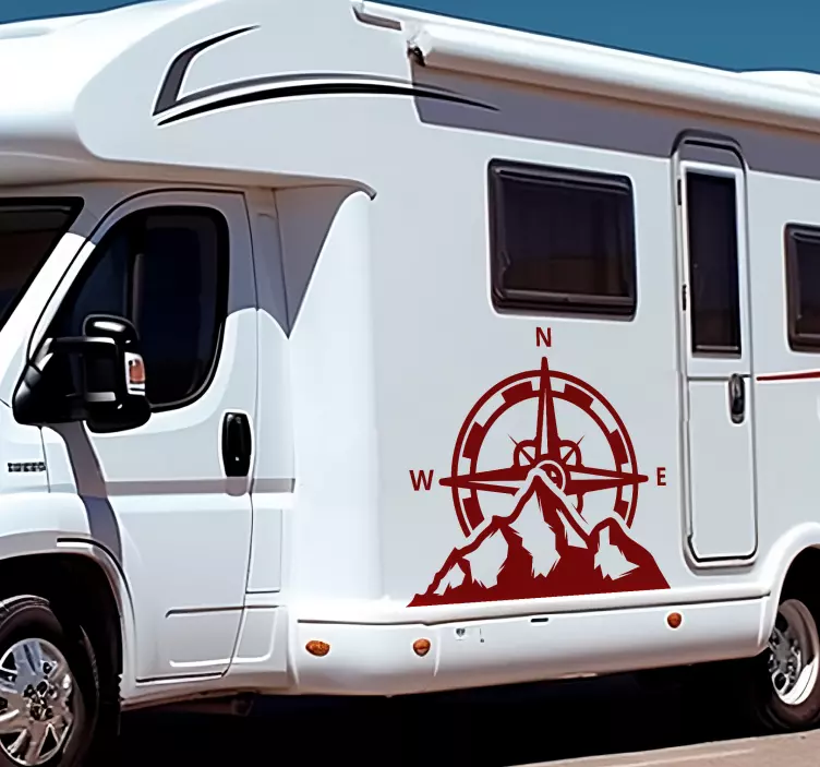 大篷车贴纸 指南针和山脉指南针和山岳 - TenStickers