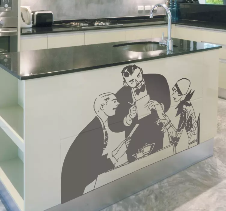 情侣和服务员墙贴 - TenStickers