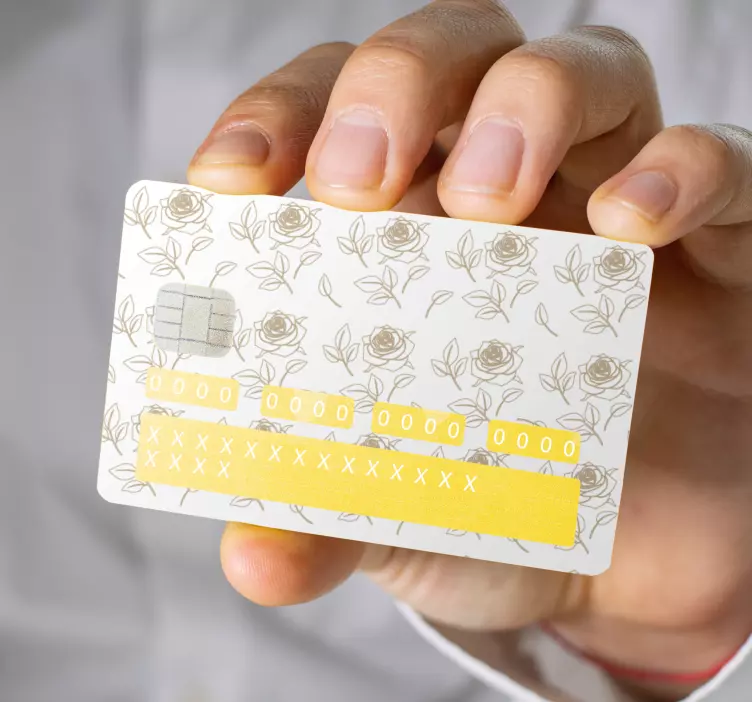 信用卡贴纸 玫瑰图案设计 - TenStickers