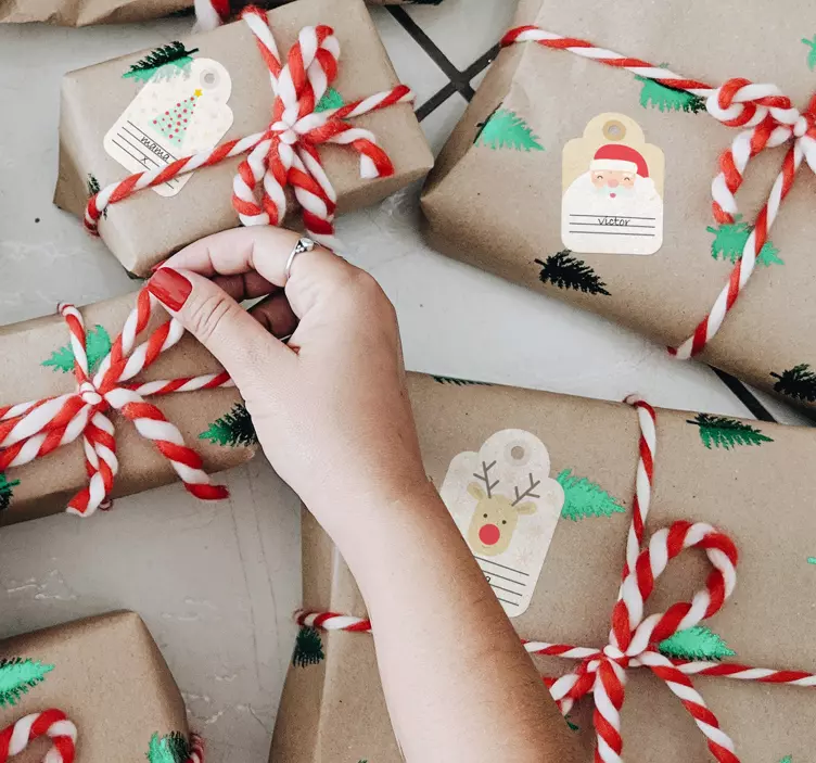 定制圣诞礼物标签圣诞贴纸 - TenStickers