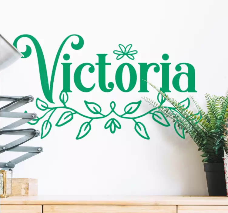 带叶子个性贴纸的名字 - TenStickers