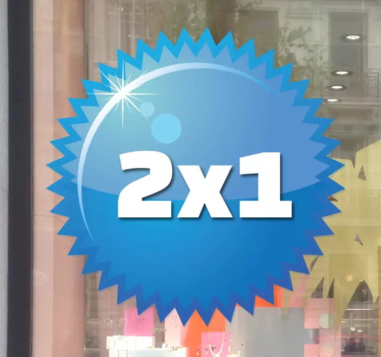 可定制的蓝色秒杀促销窗口贴纸 - TenStickers