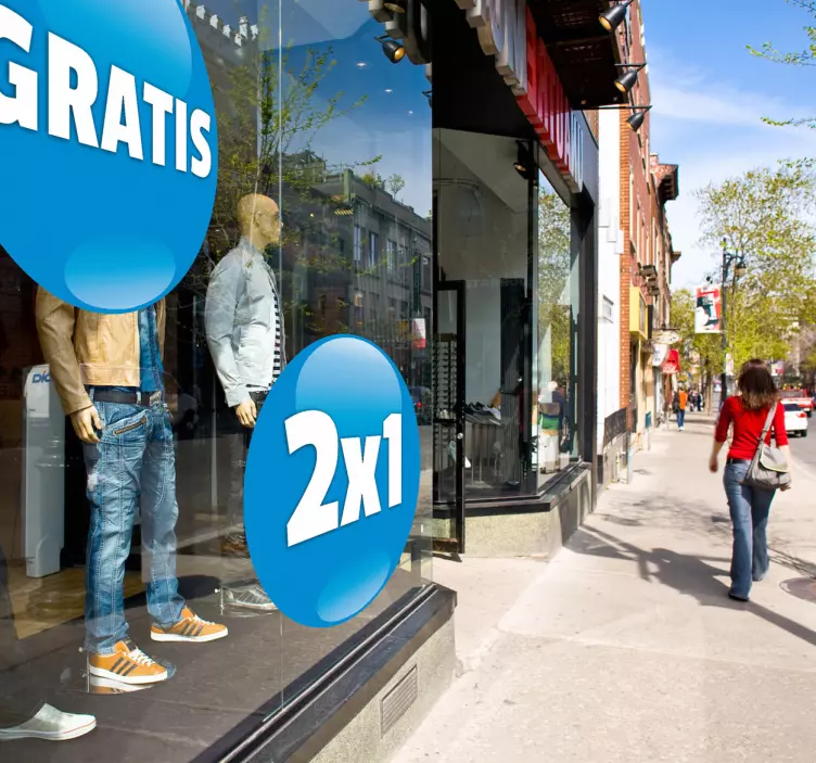 定制蓝色圆形窗户贴纸 - TenStickers