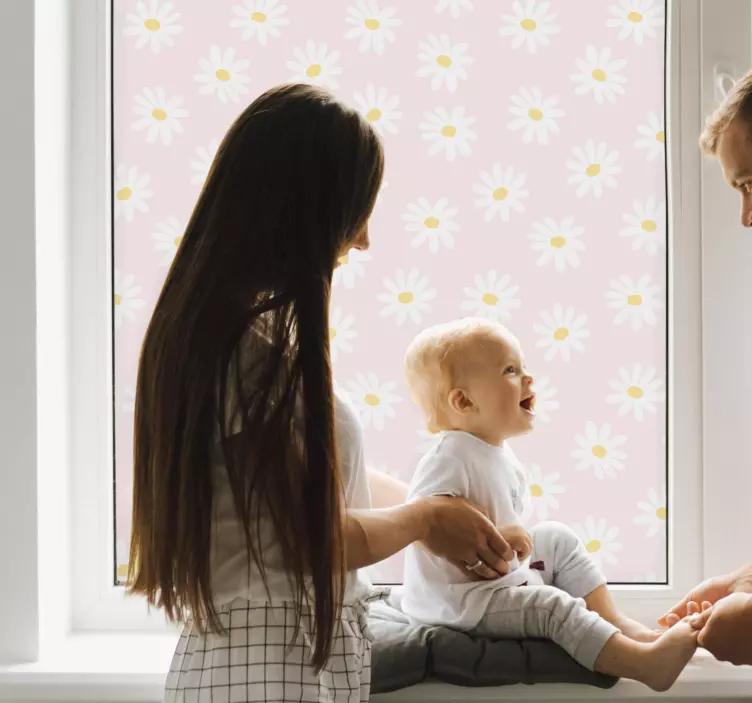 雏菊花卉图案窗贴 - TenStickers