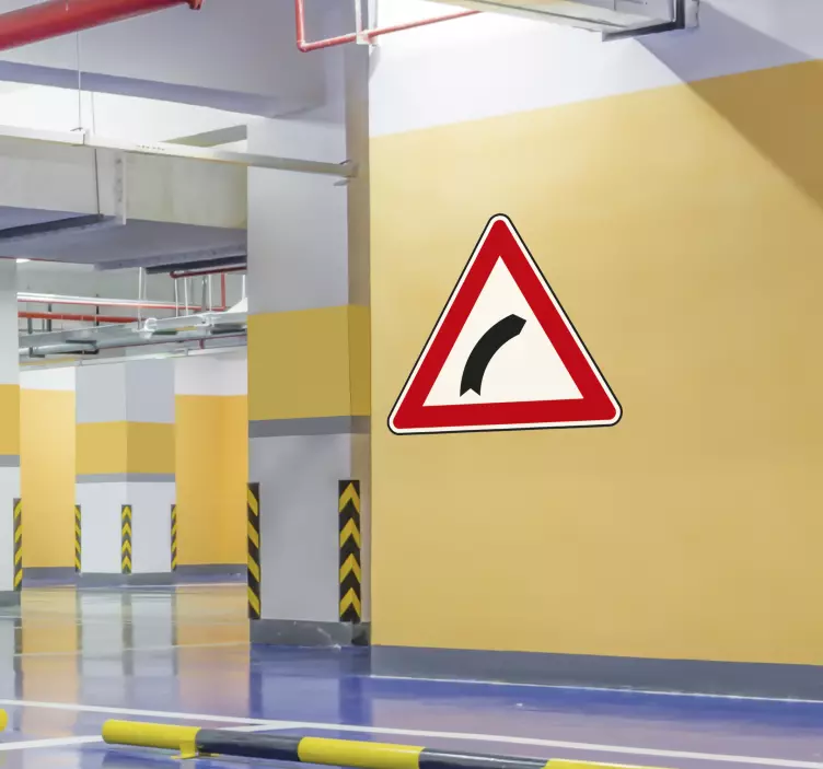 危险曲线警告标志贴纸 - TenStickers