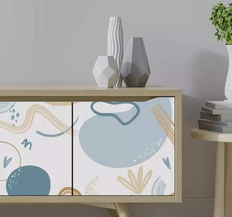 贴纸装饰抽象波浪图案 - TenStickers