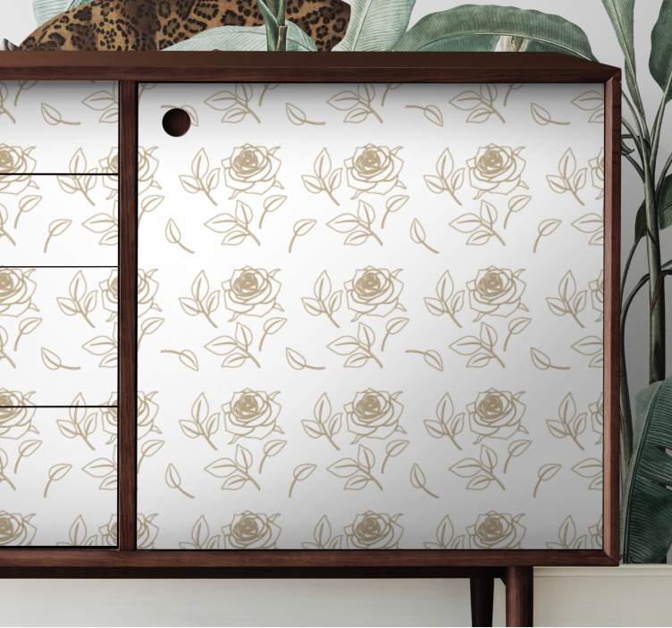 贴纸装饰 优雅的玫瑰图案 - TenStickers