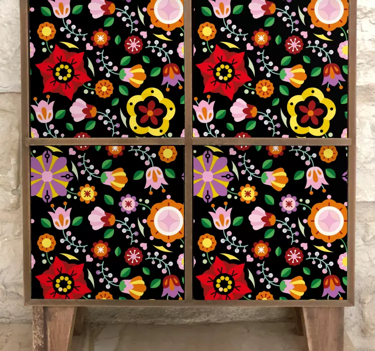 贴纸装饰 复古植物图案 - TenStickers