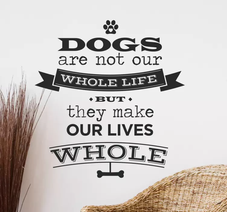 狗上的装饰乙烯基文本 - TenStickers