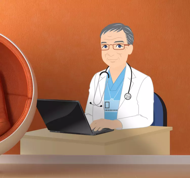 医生笔记本电脑墙贴 - TenStickers