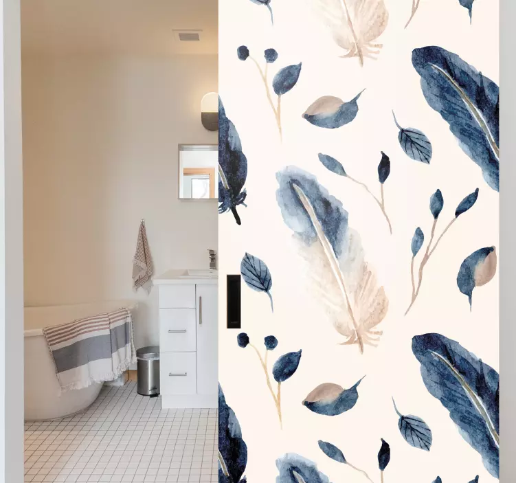 门贴优雅叶子图案 - TenStickers