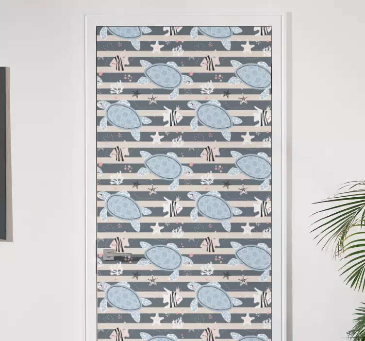 门贴采用海龟图案设计 - TenStickers