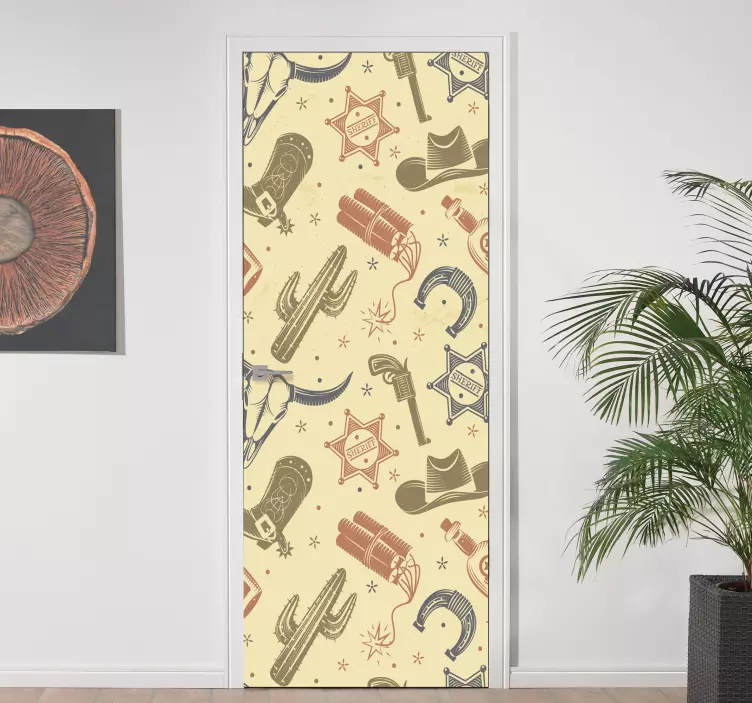 门贴适合西部主题元素 - TenStickers