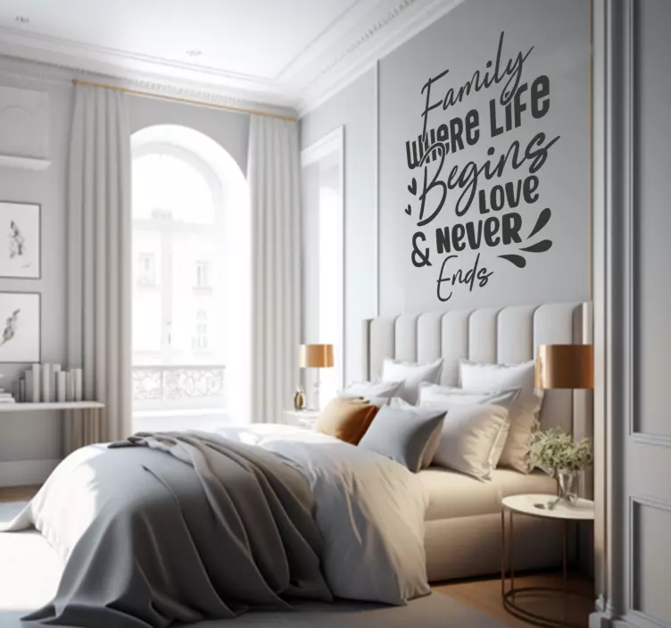 家庭爱情开始墙贴语录 - TenStickers