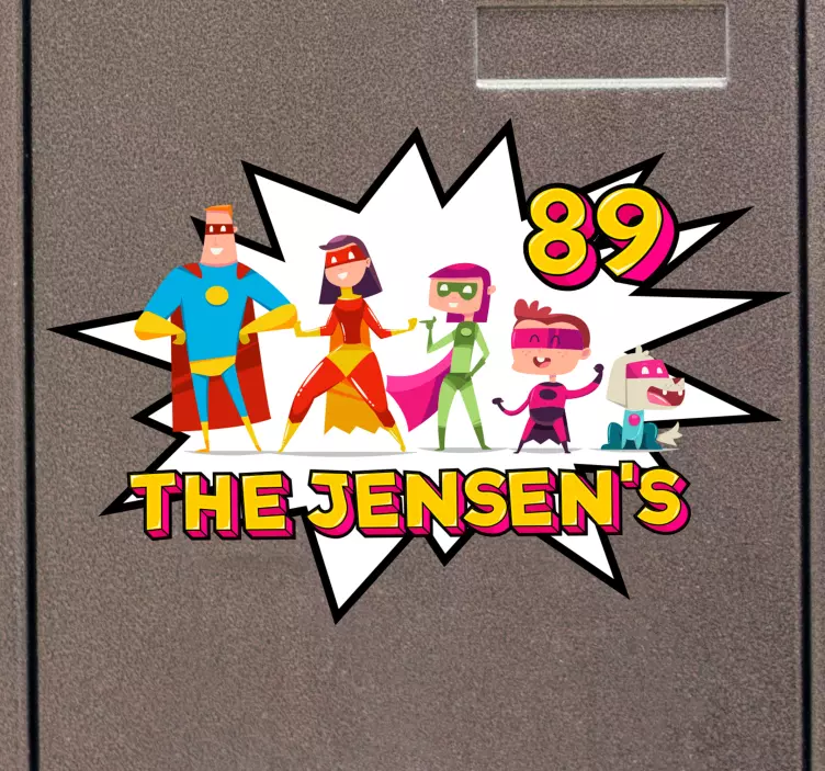 家庭超级英雄邮箱个性贴纸 - TenStickers