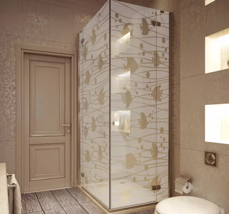 鱼半透明淋浴贴纸 - TenStickers