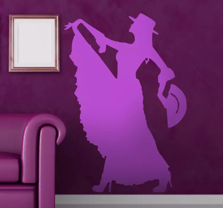 佛朗明哥舞者单色贴纸 - TenStickers