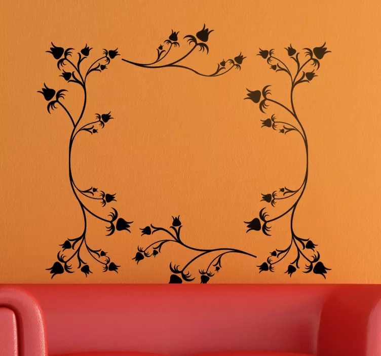 花卉玫瑰框架墙贴 - TenStickers