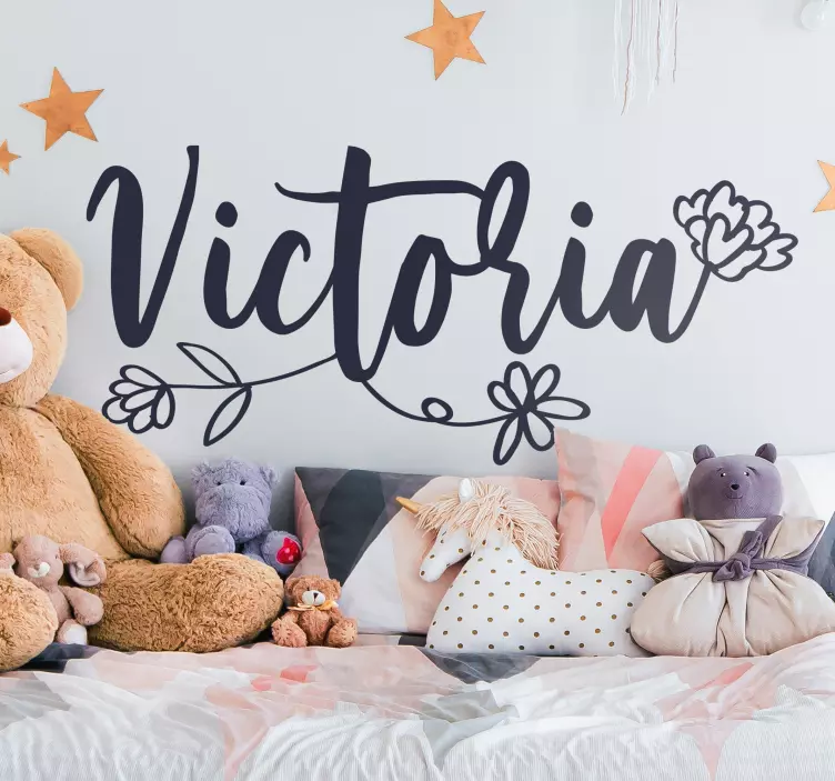 动物贴画 可定制的花朵床头板 - TenStickers