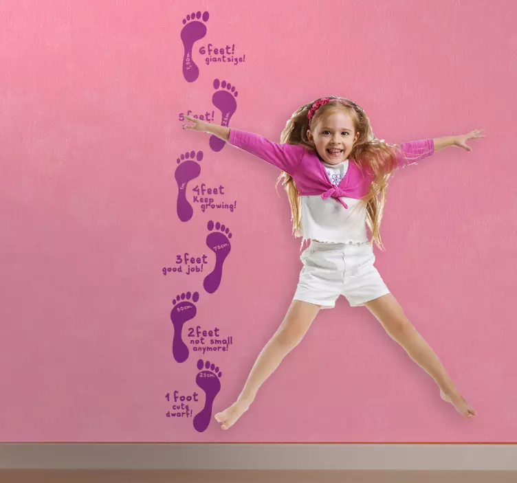 足迹身高图孩子贴纸 - TenStickers