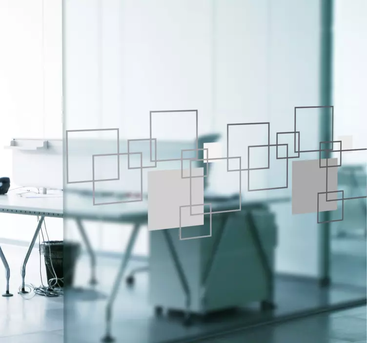 磨砂几何办公室窗户贴花 - TenStickers