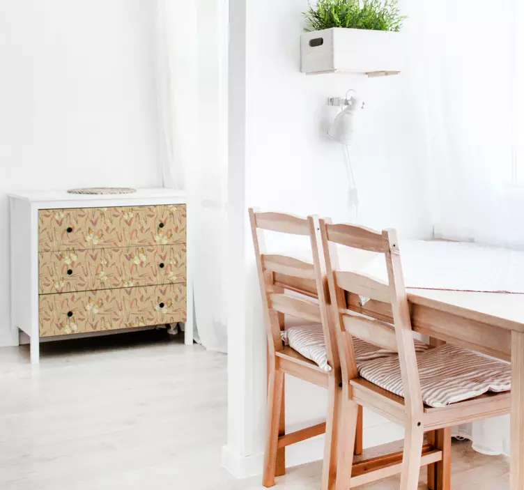 家具贴纸秋季花卉图案 - TenStickers