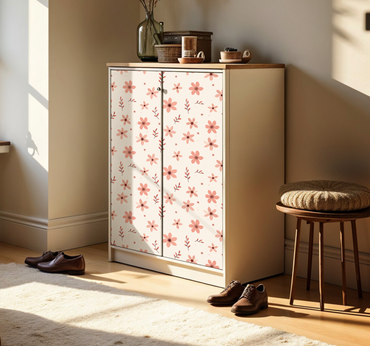 家具贴纸 米色花朵 - TenStickers