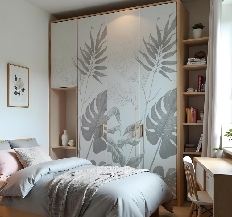 家具贴纸黑白植物设计 - TenStickers