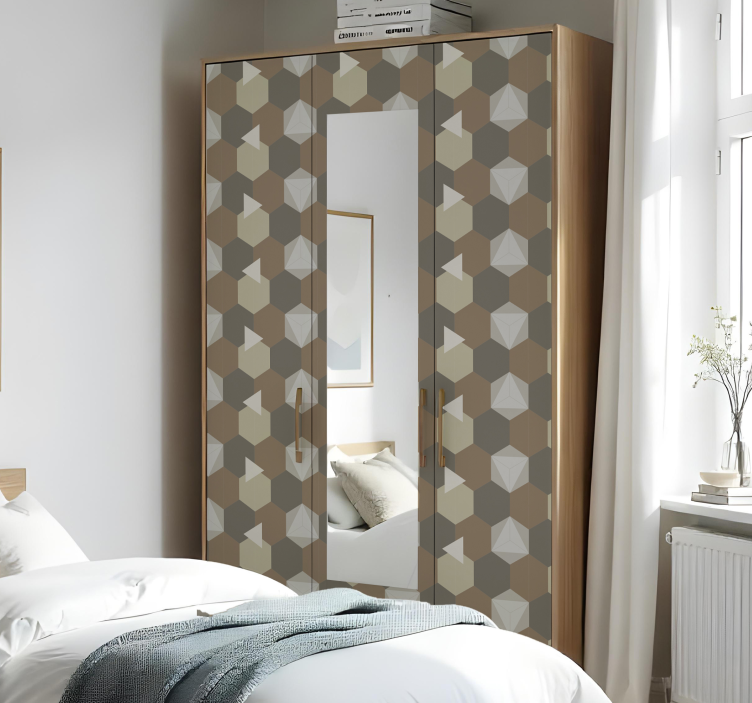 家具贴纸适用棕色六角形设计 - TenStickers