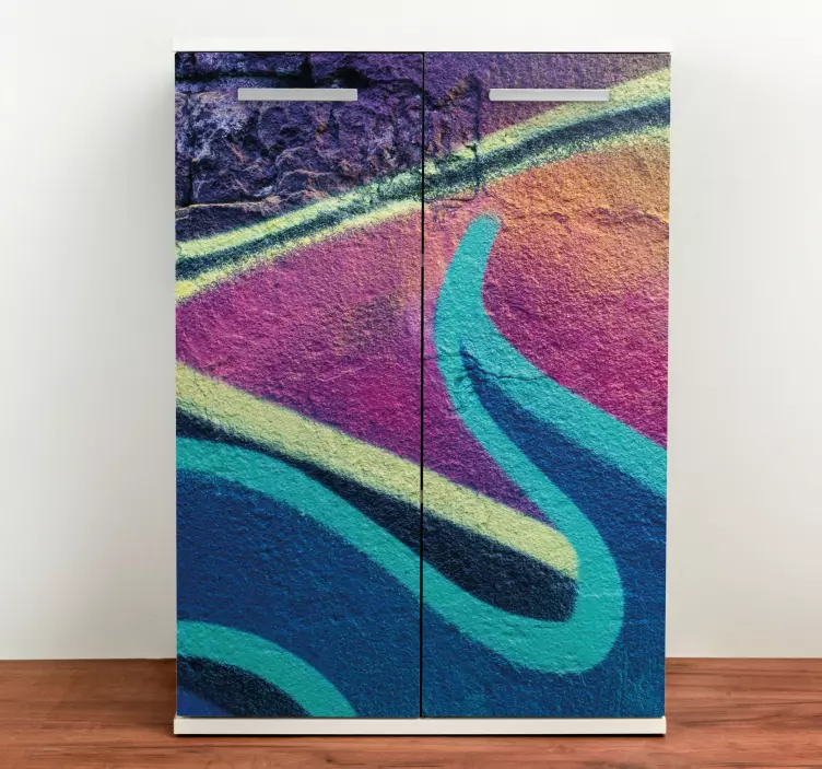 家具贴纸彩色波浪设计 - TenStickers