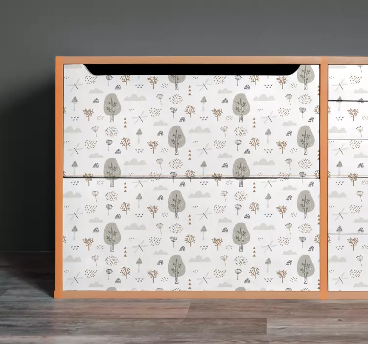 家具贴纸，奇趣树木图案 - TenStickers