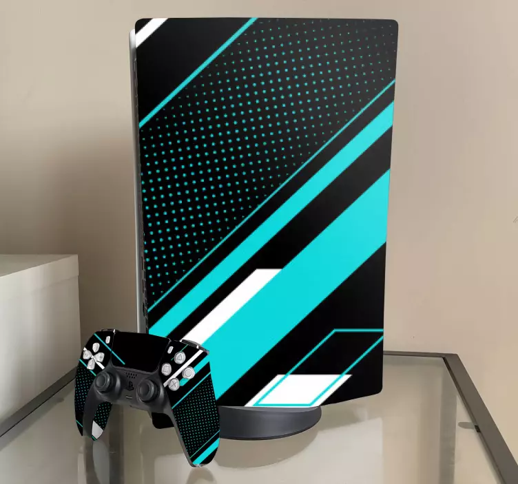 带有半色调ps5贴纸的几何线 - TenStickers