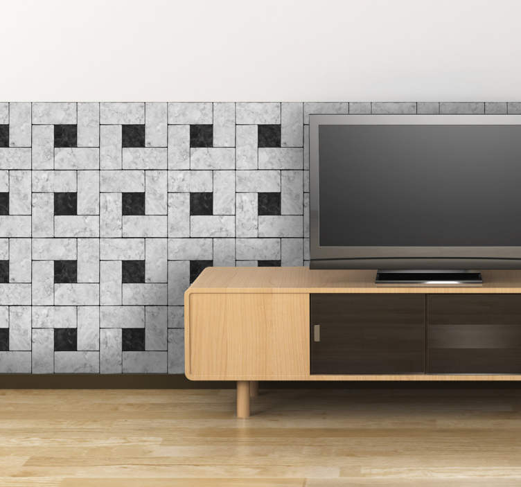 几何石材马赛克瓷砖贴纸 - TenStickers