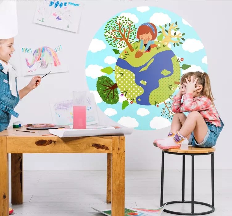 世界之巅的女孩们，孩子们贴图 - TenStickers