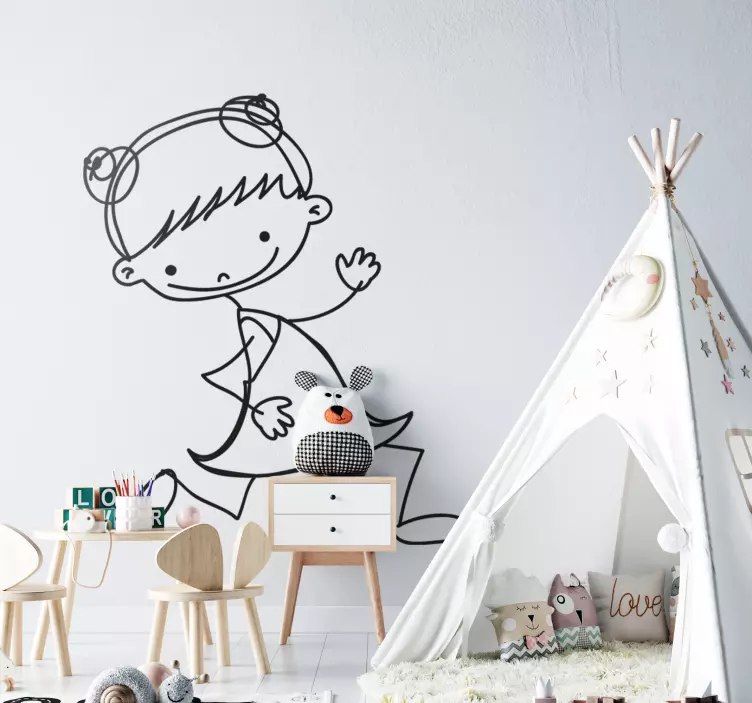 走路的女孩贴纸 - TenStickers