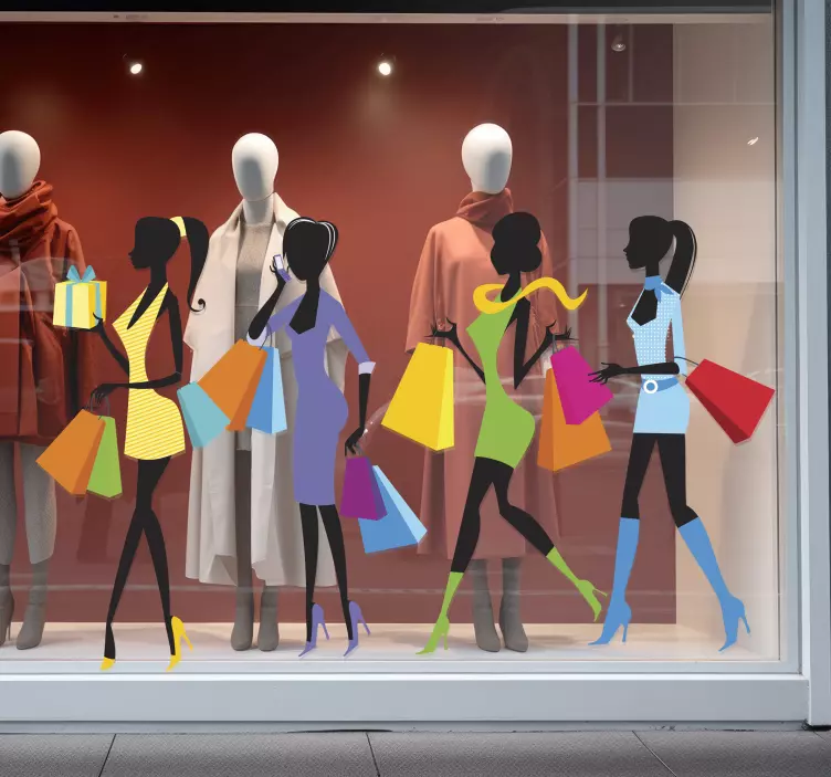 女孩购物墙贴 - TenStickers